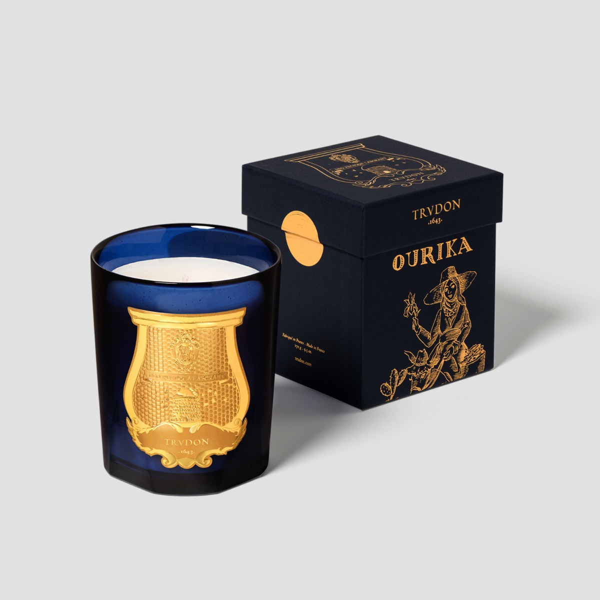 Trudon Classic Scented Candle - Belles Matières collection - Ourika packshot with box