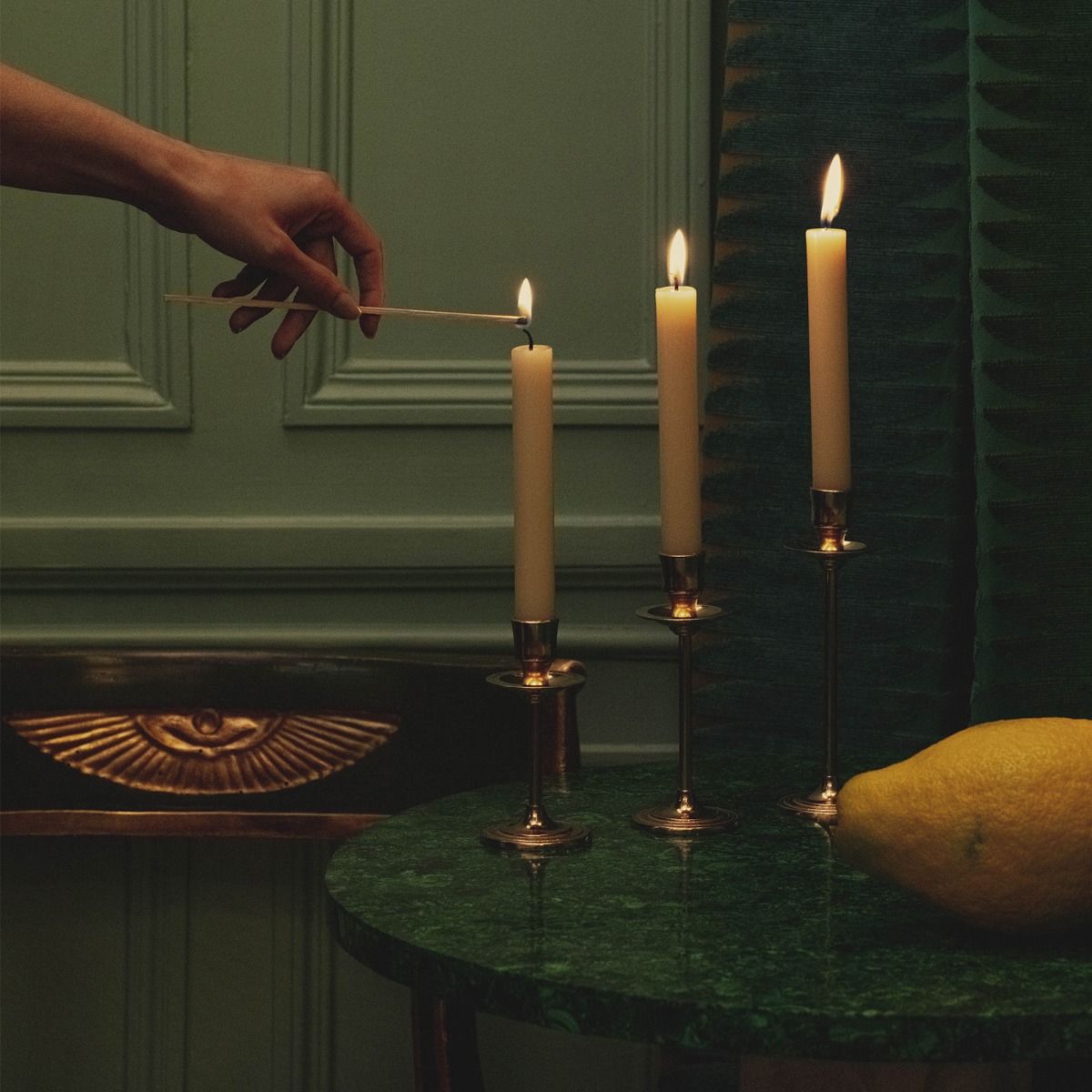 Trio of candleholders