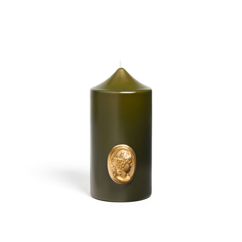 Khaki Pillar Candle