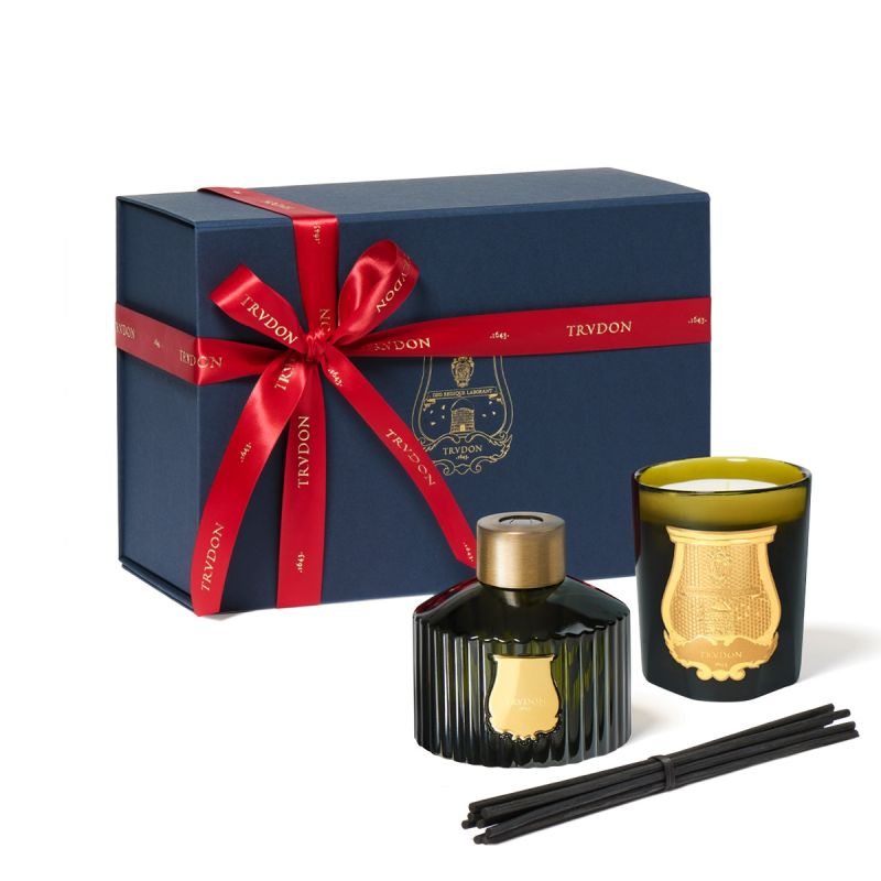 Interior fragrance duo box diffuser And scented candle