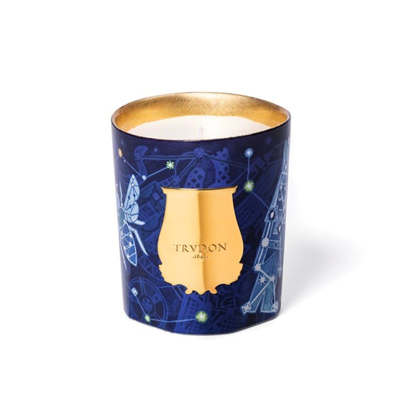 Blue illustrated candle