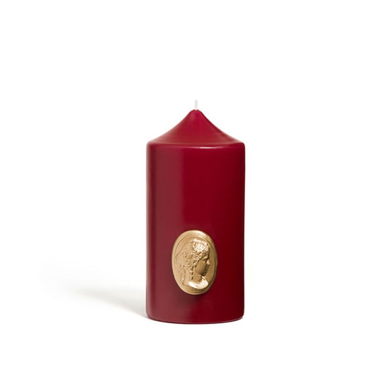 Burgundy pillar candle