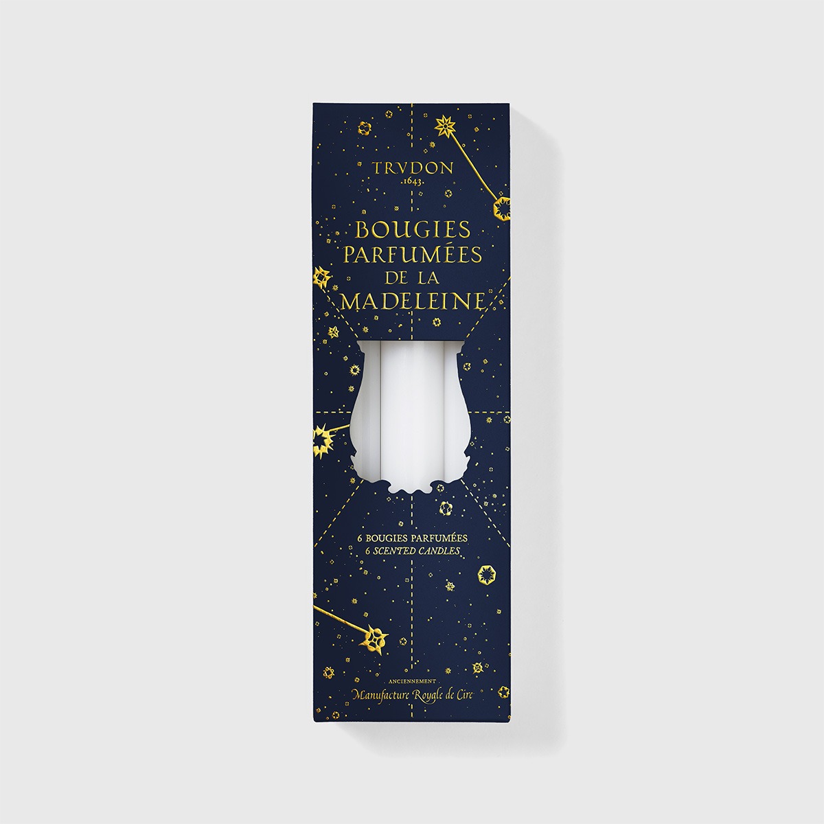 White scented candles in their pack